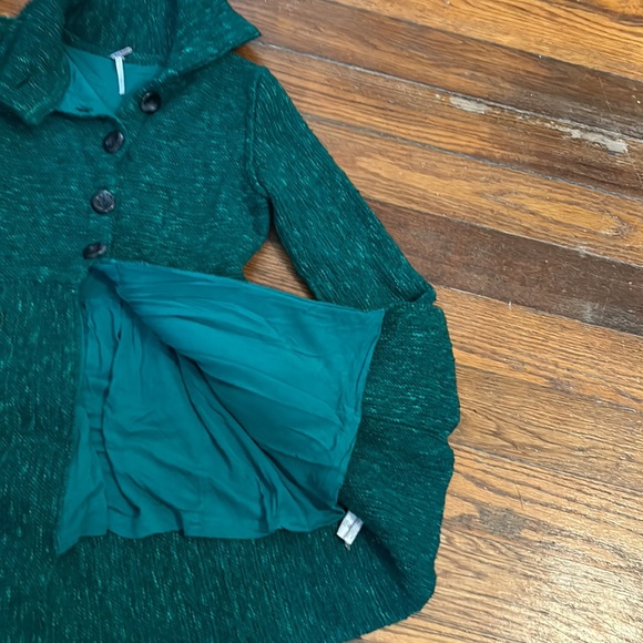 FREE PEOPLE Green Loch Raven Sweater Button Front Jacket Wool Blend Women’s XS - Picture 12 of 16